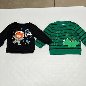😍 3 for $15 😍 2x lot boy’s Sweatshirts sz 6-9M